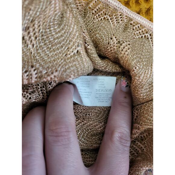 Rare Vintage 2009 Missoni Gold Metallic Crochet Knit Hooded Shawl Dress 40 - Picture 10 of 10